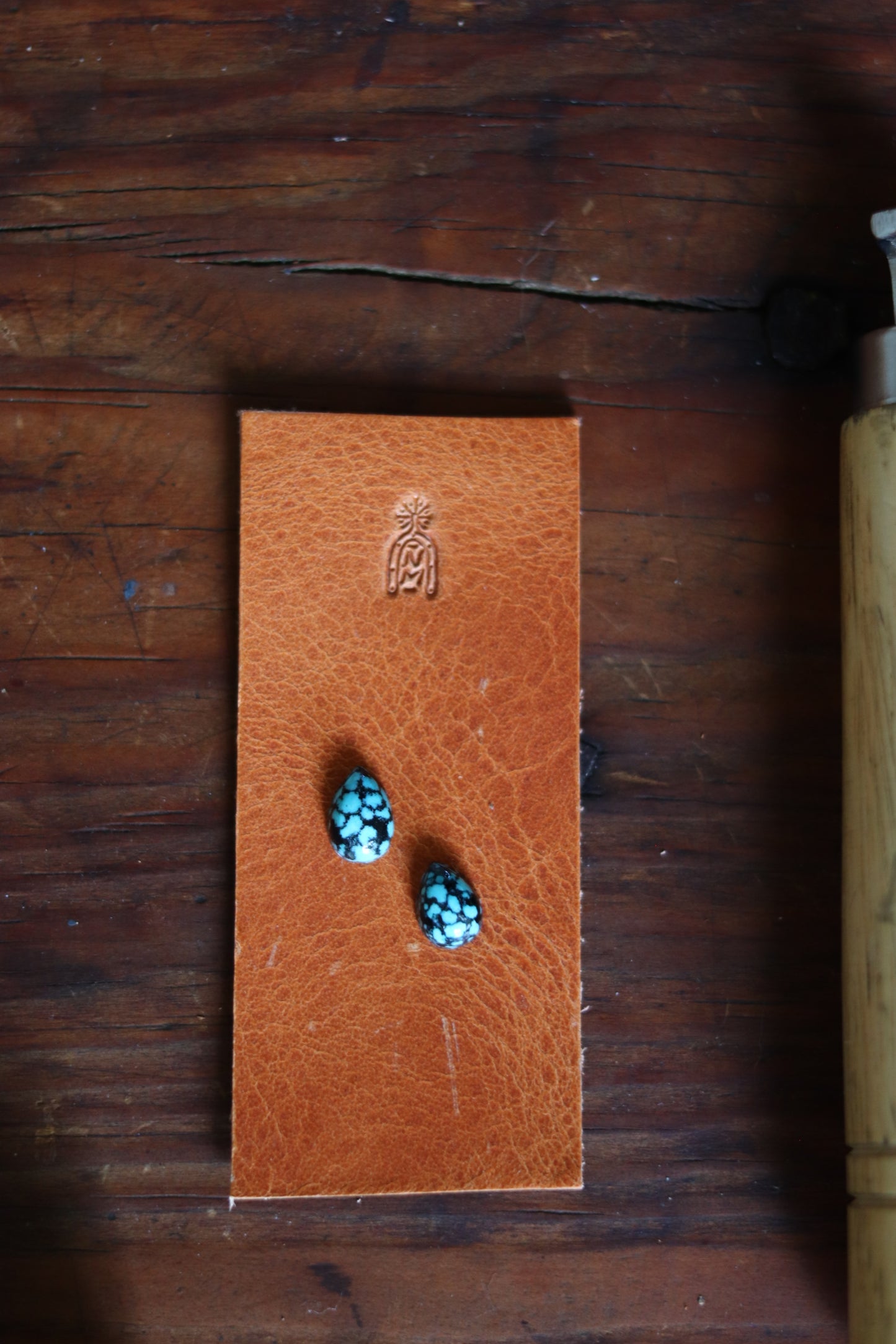 Tear Drop Studs (pre-order) // Spiderweb Turquoise