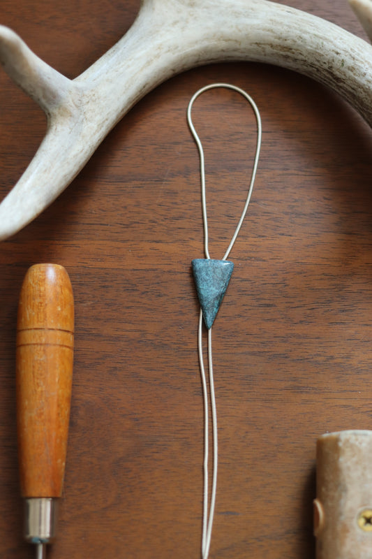 Fancy Bolo Tie Pre-order  // Cloud Mountain Triangle Turquoise x Silver