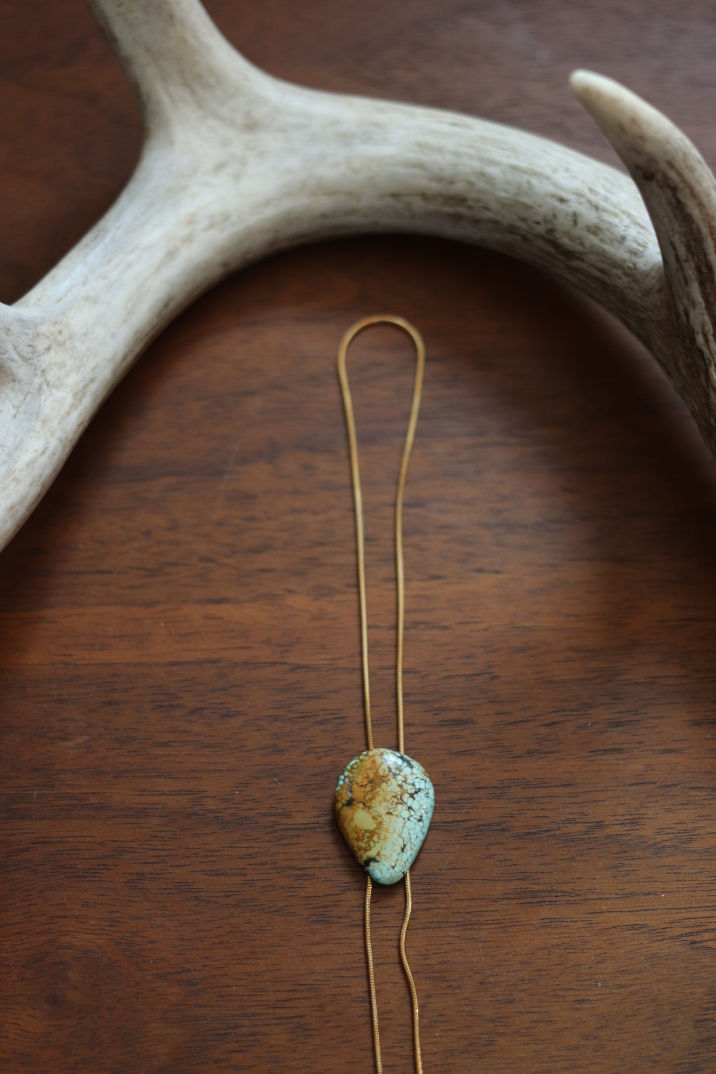 Fancy Bolo Tie Pre-order  // Ombre Hubei Turquoise x 14k GOLD filled chain