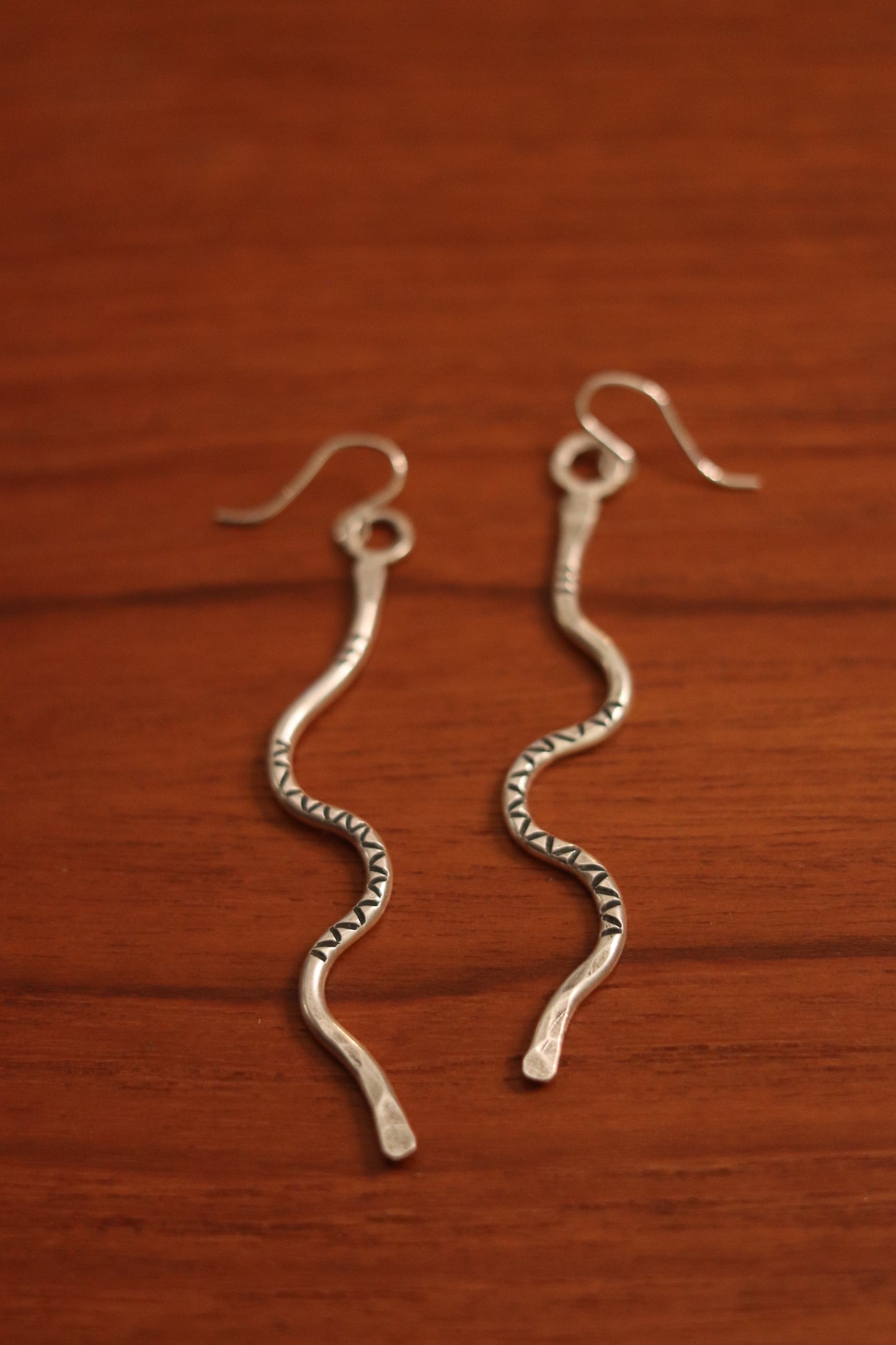 Serpent Dangles // sterling silver
