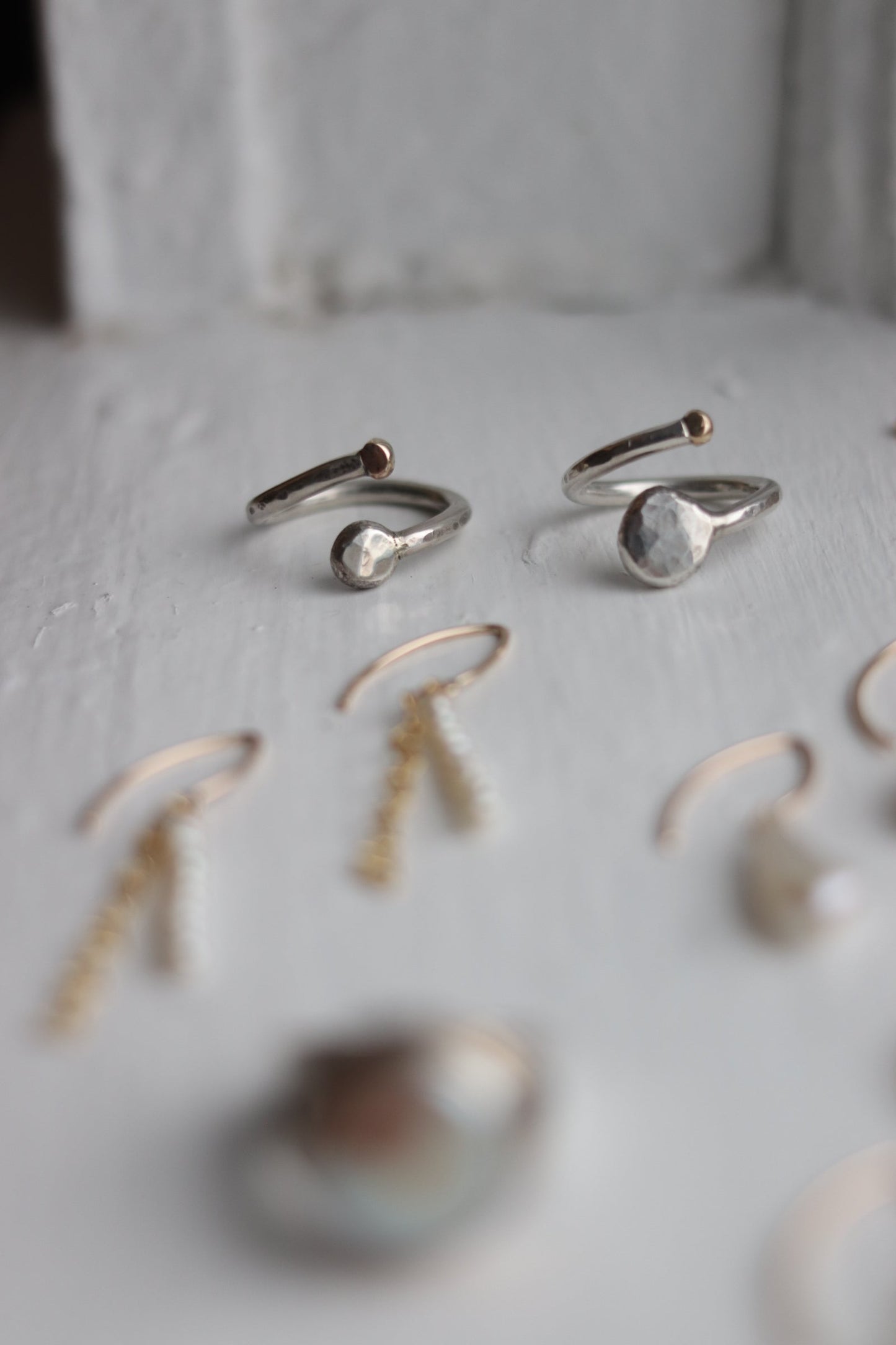 forged ring #2 // 14 kt gold x sterling silver (7.5-8)
