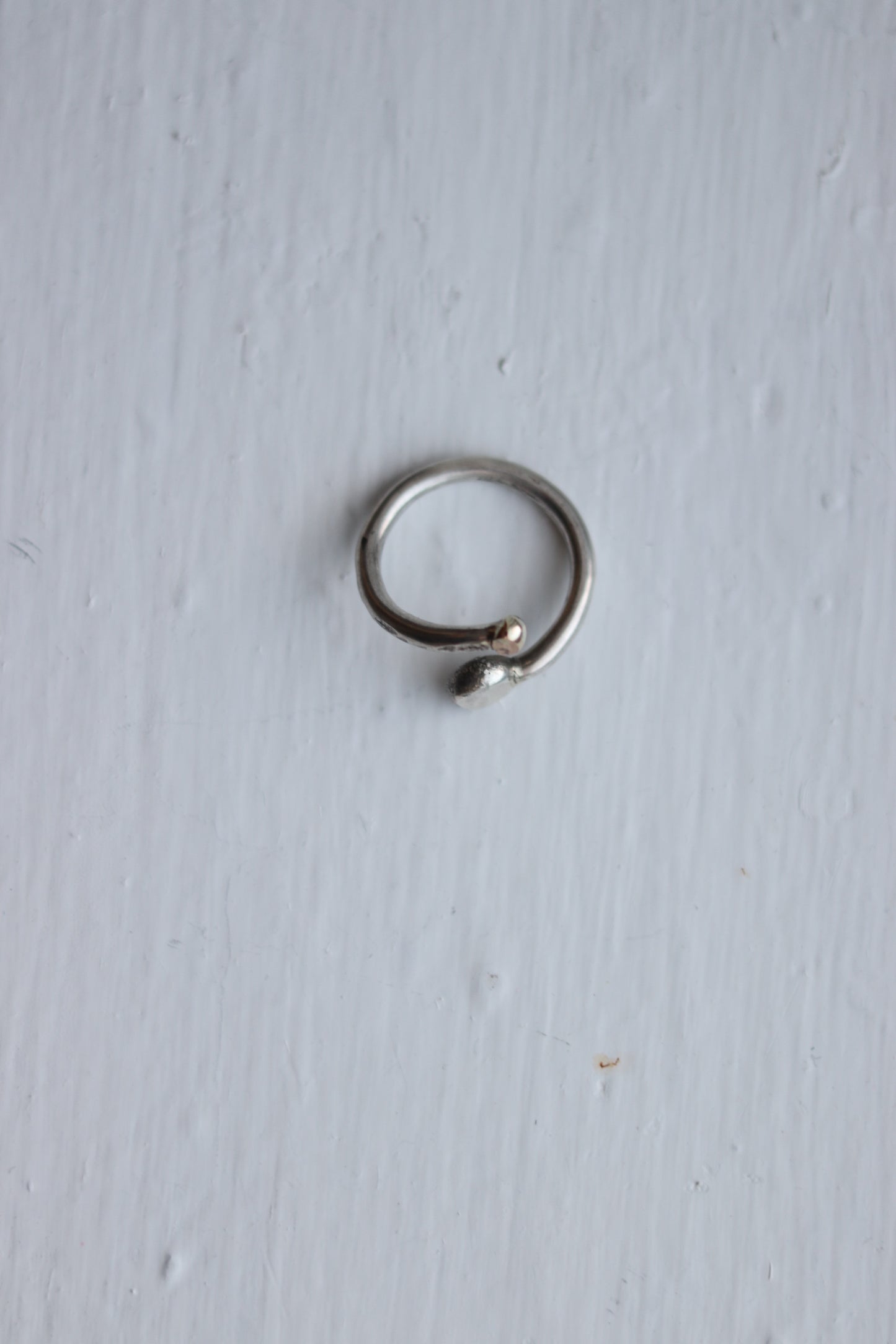 forged ring #2 // 14 kt gold x sterling silver (7.5-8)