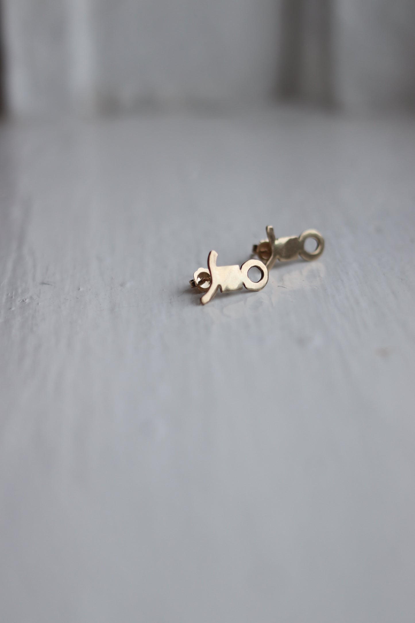 Bike Chain Studs // 14 kt gold