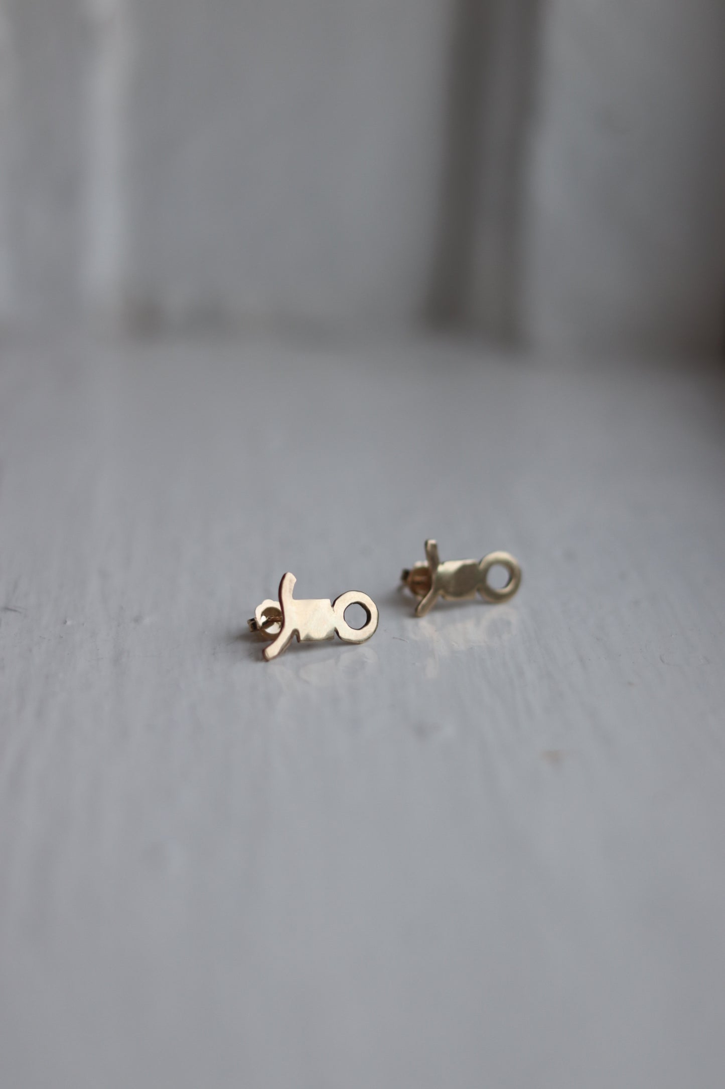 Bike Chain Studs // 14 kt gold